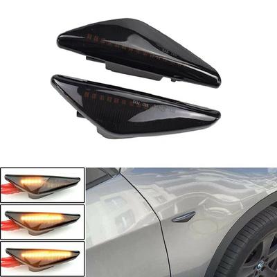 1 Pair Smoked LED Fender Side Marker Light Turn Signal For BMW X3 F25 X5 E70 X6 E71 E72