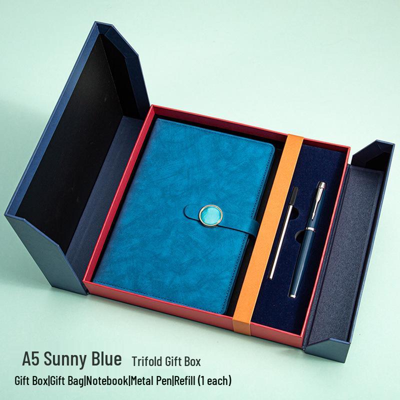 Customizable Logo Laptop Gift Set: Thickened A5 Notebook for Business Meetings