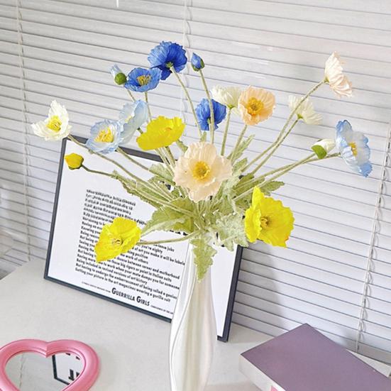 Artificial Flowers Faux Silk Flower Branch with Stems Real Touch Fake Flower Arrangement for Spring Home Kitchen Table Decor
