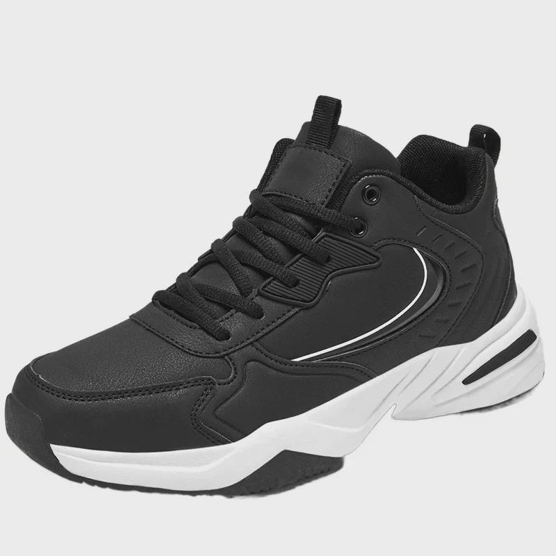 Men's 8868 Leather Casual & Running Shoes - Non-Slip, Versatile Basketball Sneakers, Large Size, Spring/Autumn Fashion.