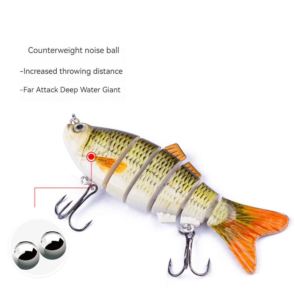 10cm/16.5g Bionic Fishing Lures with Treble Hooks Multi Jointed Slow Sinking Fish Bait Wobblers Vibration Spoon Crankbaits