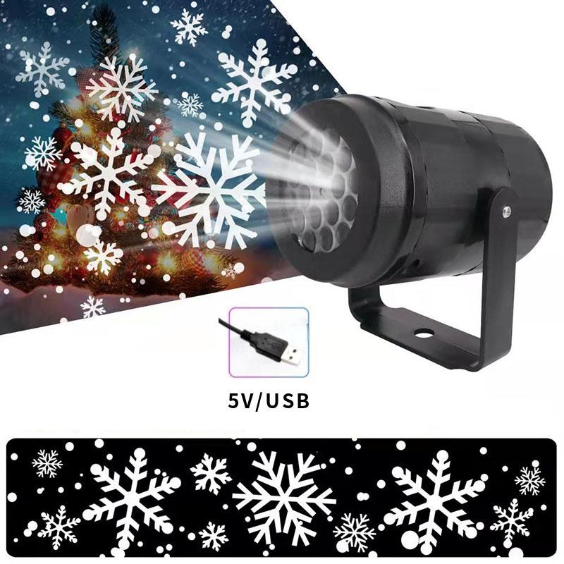 

USB Christmas Party Lights LED Laser Snowflake Projector 4W Stage Lights Rotating Xmas Holiday Lighting Outdoor Garden Decor белый