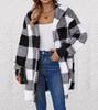 Women's Autumn/Winter Hooded Plaid Plush Cardigan Jacket