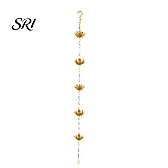 Heavy Duty Rain Chain Outdoor Lotus Metal Garden Hanging Easy to Hang Catcher Cups Outside Gutters Downspouts Replacement Decorative Iron