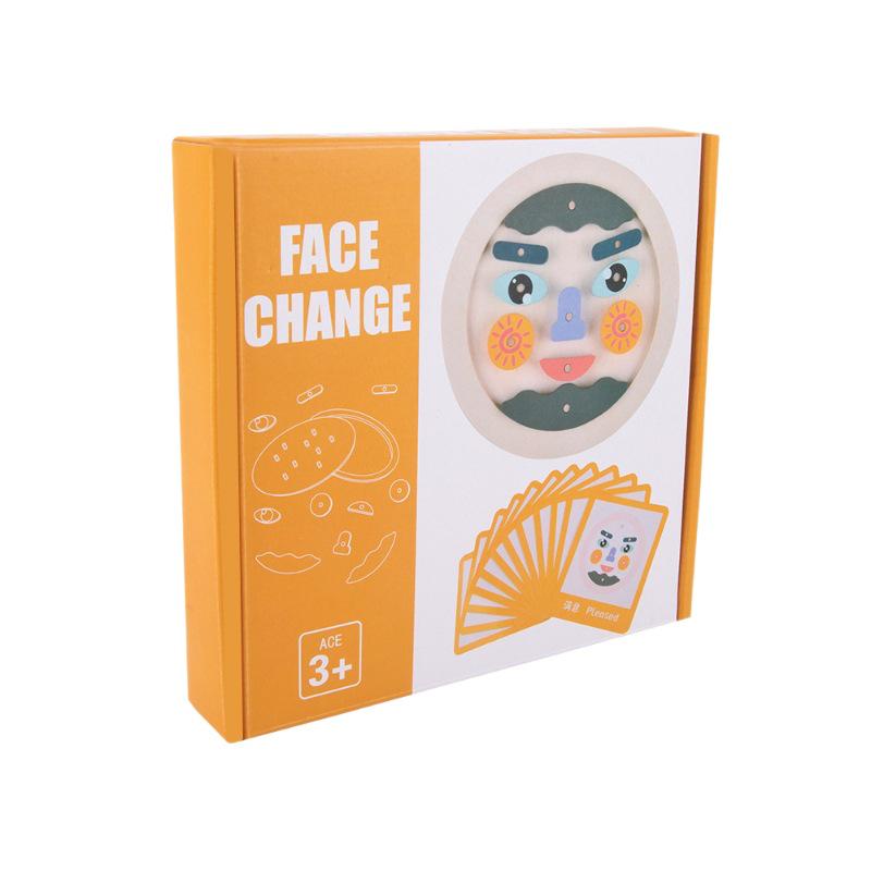 Wooden Children's Facial Expression Puzzle Game
