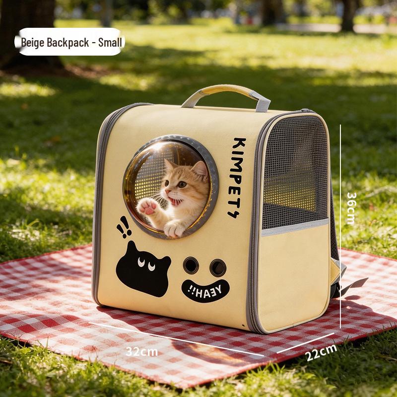 Tragbarer Katzenrucksack mit transparenter Raumabdeckung für Reisen