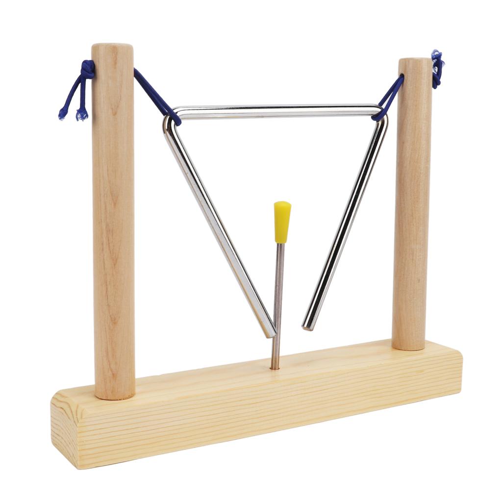 Hand Percussion Triangle Musical Instrument with Pine Frame for Performance Playing