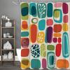 Modern Geometric Watercolor Block Decorative Pattern Shower Curtain, Bathroom Decorative Shower Curtain, Waterproof Shower Curta
