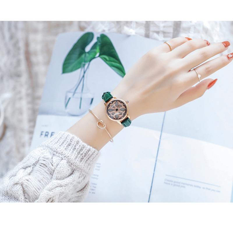 

Новые гонконгские модные женские часы с вращающимся поворотным столом Forest Student Belt женские часы