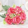 Artificial Flowers Fake Silk Peony Vases Flower Bouquets Home Room Decoration Garden Flower Garlands Wedding Bridal Accessories