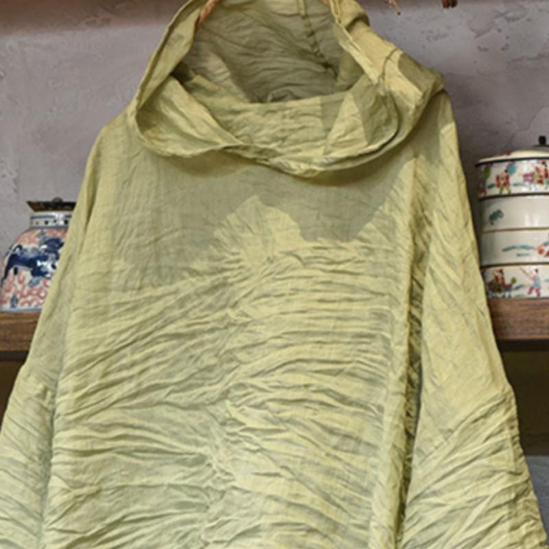 Johnature Damskie koszulki z kapturem w stylu vintage, jednokolorowe, z długim rękawem, wiosenne, swobodne, luźne, damskie, miękkie koszulki
