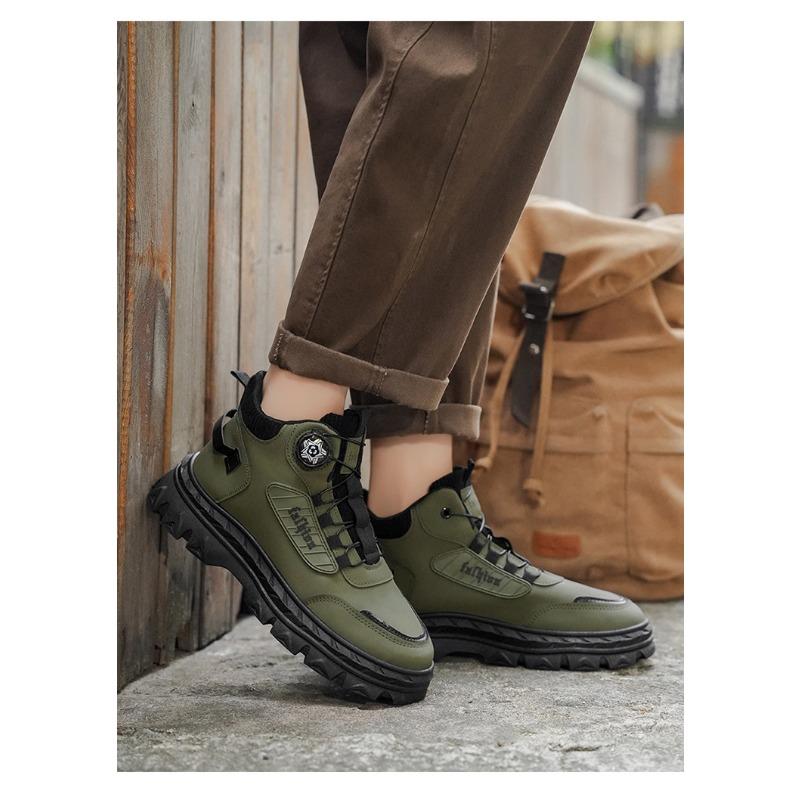 Men S Retro British Style Thick Sole High Top Work Martin Boots
