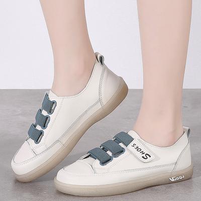 Loafers Dames Echt Leer Grote Maat Lente Nieuw Haak Wit Schoenen Vrouwen Mode Casual Zachte Zool Platte Schoenen Dames