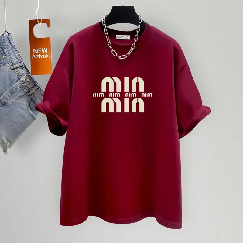 Summer Y2k Chic Fashion Letter Casual Loose O-neck Tops Women Clothing Oversized Pure Cotton Short Sleeve T-shirt