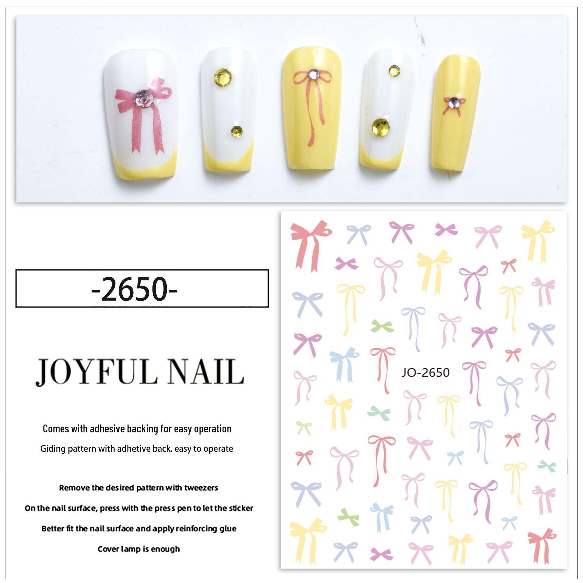 

Элегантные самоклеящиеся наклейки для ногтей в виде бантиков из ленты - Серия DIY