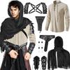 Halloween Mens Renaissance Costume Suit Accessories Medieval Pirate Shirt Cosplay Props