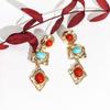 Vintage Zinc Alloy Retro Irregular Earrings - High-End Niche Design for Women