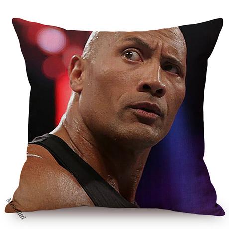 The Rock Face Dwayne Portrait Sofa Cushion Cover American Actor Johnson Pattern Decorative Cotton Linen Throw Pillow Case