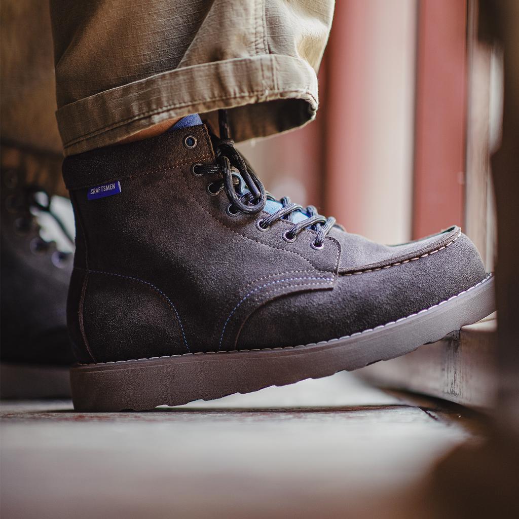 Maden Men'S Retro Brown High Top Work Boots Chunky Sole  Lace-Up Cow Suede Thermal Combat Boots For Autumn And Winter Shoes