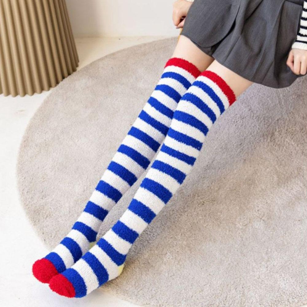 Long Tube Over Knee Socks Coral Velvet Warm Leg Wear Fuzzy Women's Knee Length Socks  Winter