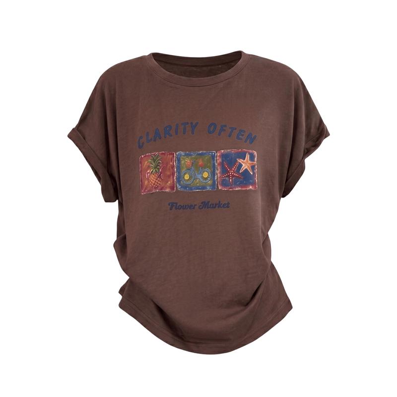 La Chapelle Women s Summer Retro Printed T-Shirt L