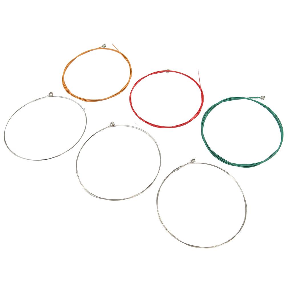 6Pcs Electric Guitar Strings Plated Steel Consistent Touch Full Bright Toning Colorful Strings
