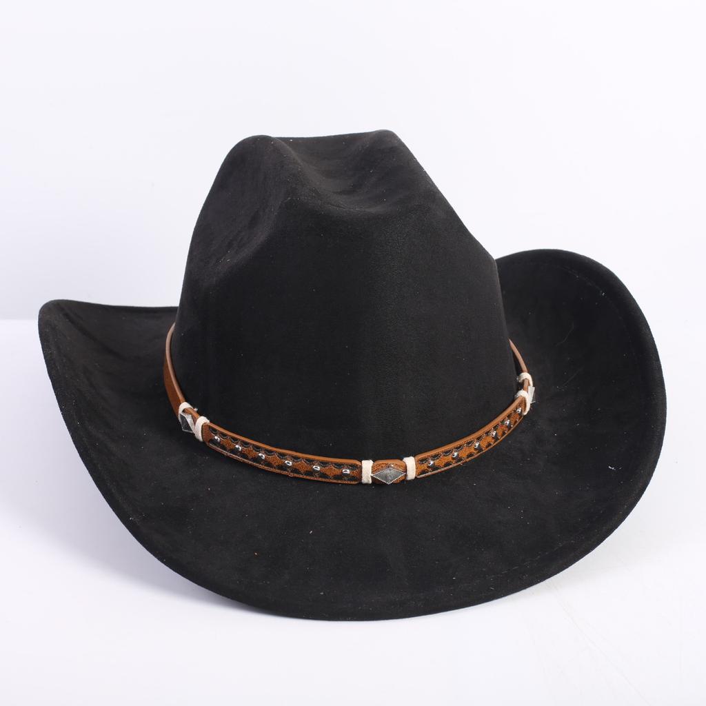 New Color Western Cowboy Hat Men's and Women's Commuting Versatile Simple Wind Wide Brim Top Hat Sun Hat