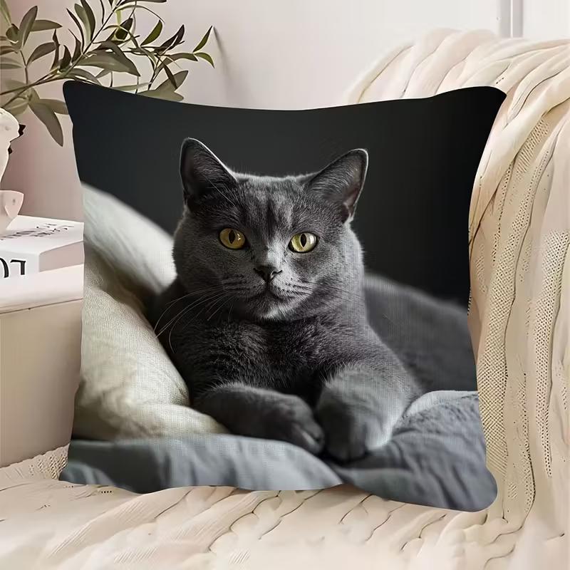 Cute animals print pillowcase: 2D flat printing, non-real embroidery, night sofa  night sofa cushion