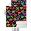 Halloween Pumpkin & Bat 3D Print Flannel Throw Blanket - Cozy, Lightweight for Couch, Bed, Office, and Travel
