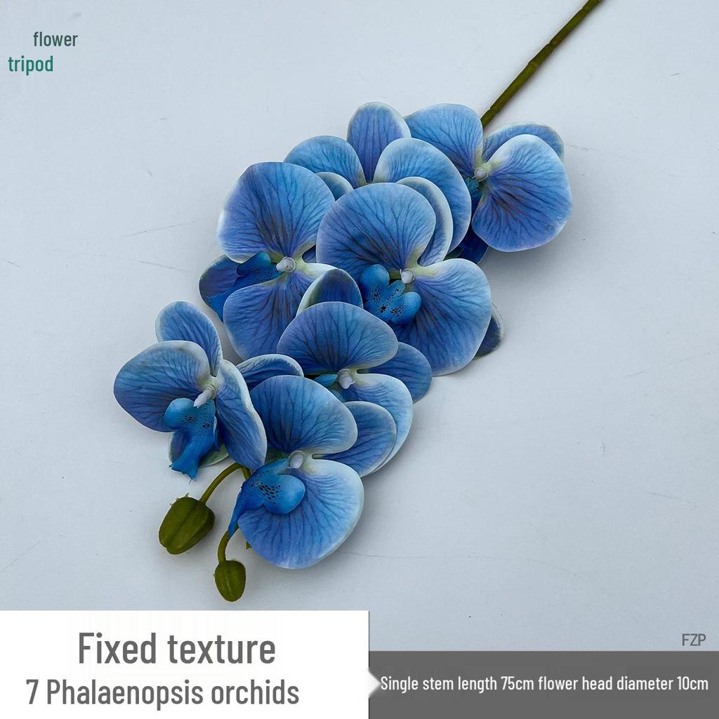 Set of 7-Head 3D Phalaenopsis Artificial Flowers for Home & Wedding Decor