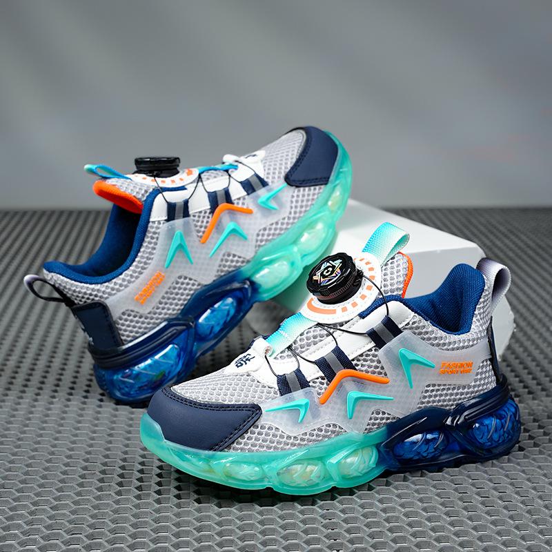 Boys' Autumn Waterproof Leather Sports Shoes with Soft Sole & Rotating Buckle