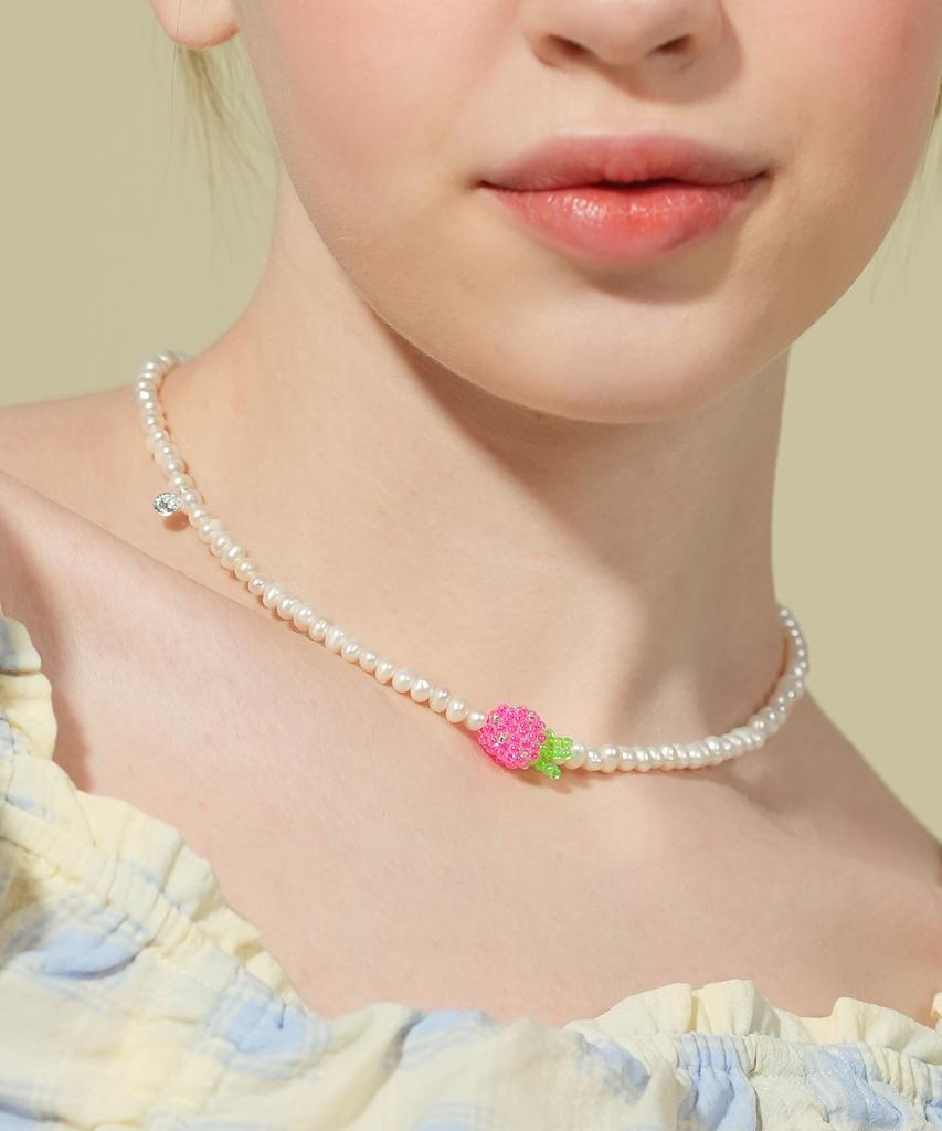 Bonbeau Juicy Fresh Water Pearl Necklace Colored Beads Fruit Pendant Freshwater Pearl Necklace