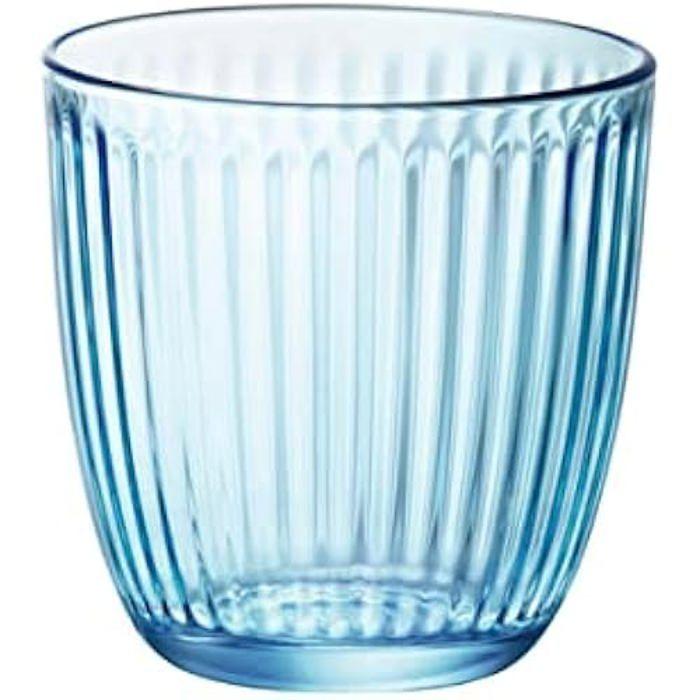 Verre à eau - bormioli rocco & siglio - siglio line blue - pack de 6 - verre à pied - compatible lave-vaisselle