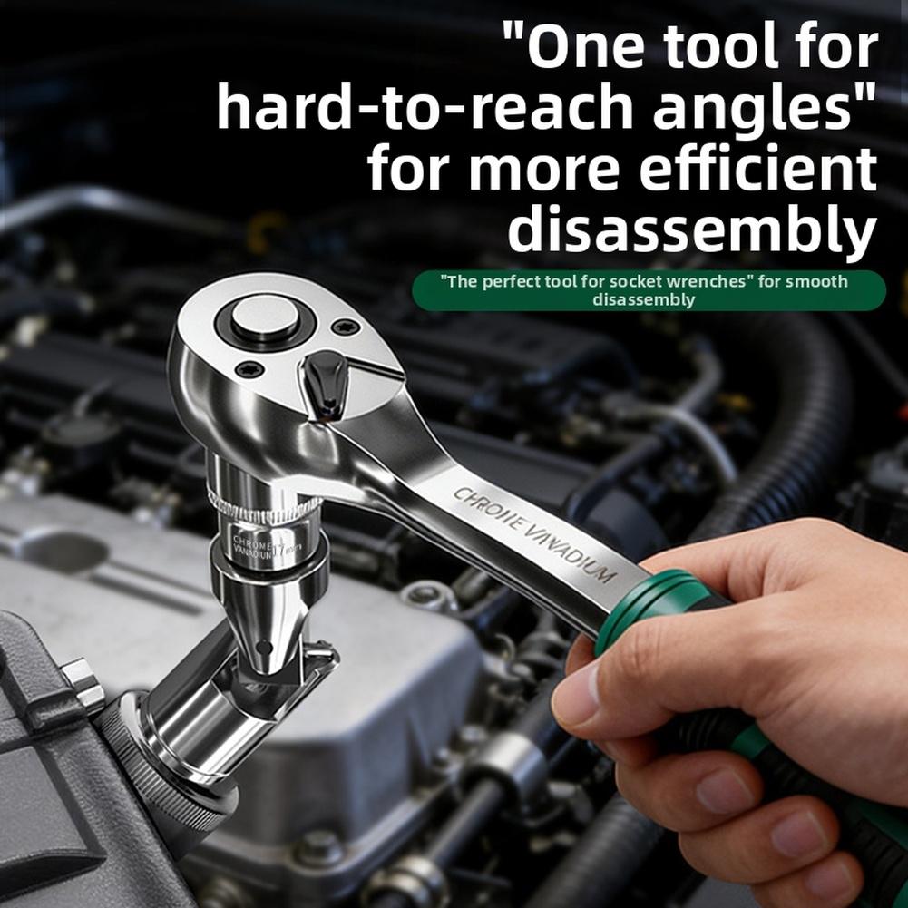 72 Tooth Ratchet Wrench Set Chrome Vanadium Steel Bent Handle Design for Mechanical Repair Automotive and Home Applications