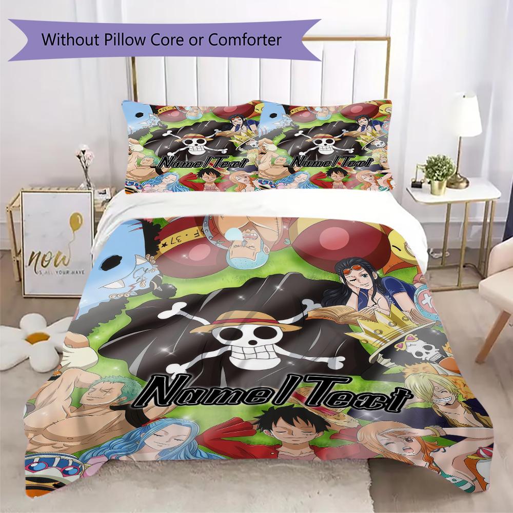 Anime One Piece Digital Print Duvet Cover Set, 3Pcs Soft Bedding, Extra Large Size Gift -HYQ2