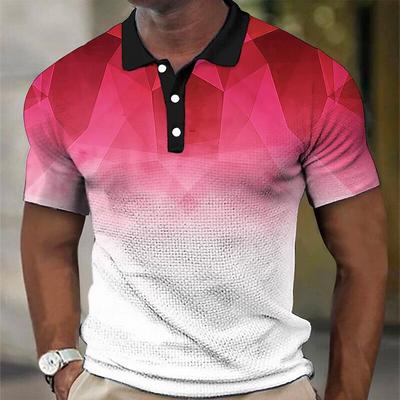 Herren Poloshirt Kurzarm 3D-Druck Oberteile Mode Polyester Atmungsaktiv Bequem Poloshirts