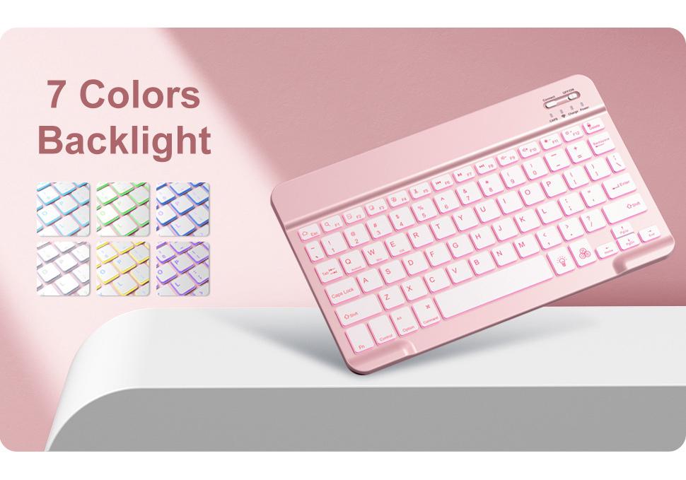 Huawei MatePad SE11 Bluetooth Keyboard Case with Pen Slot & 7-Color Backlight