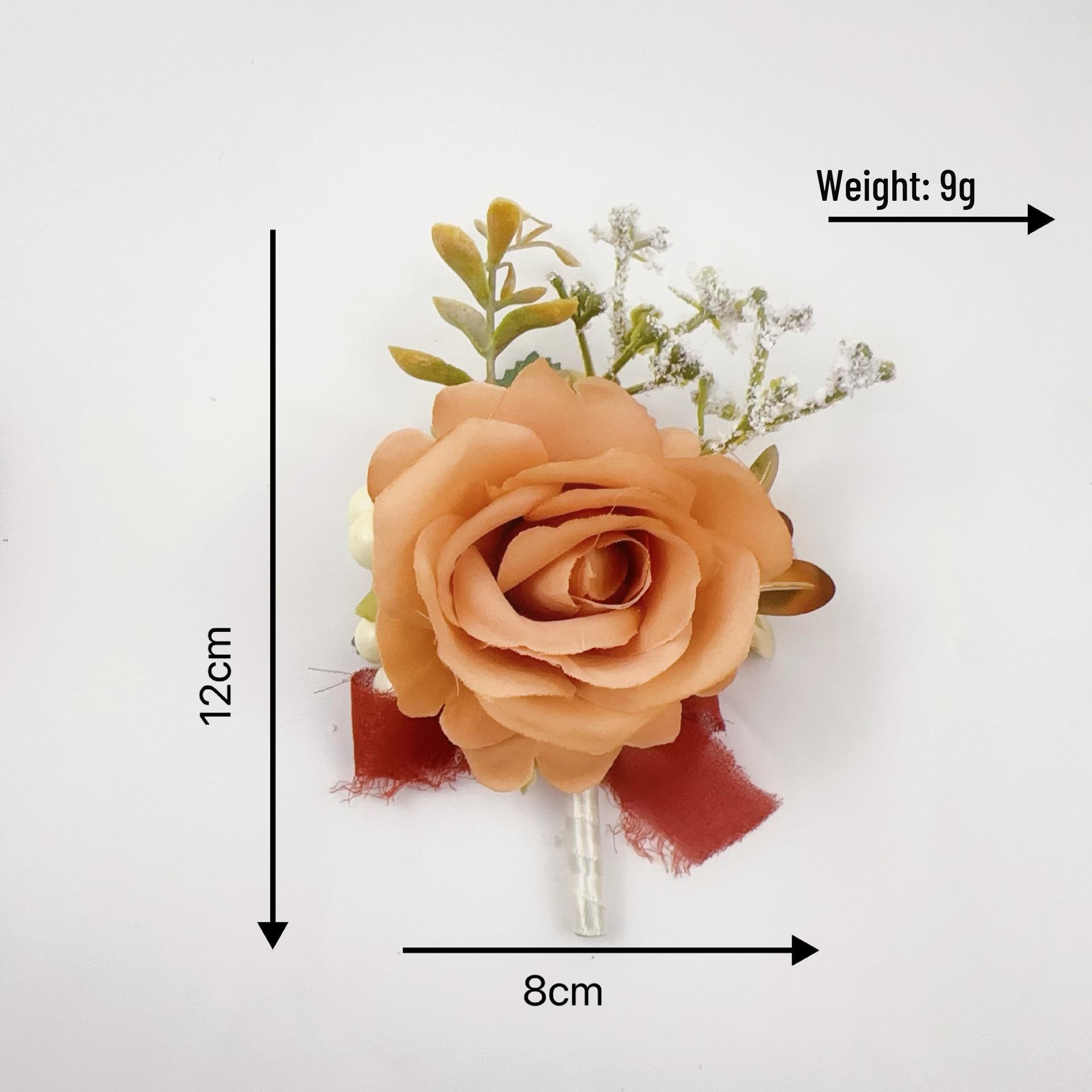 

Корсаж из искусственной розы премиум-класса оранжевого цвета для свадеб и деловых мероприятий 12cm x 5cm
