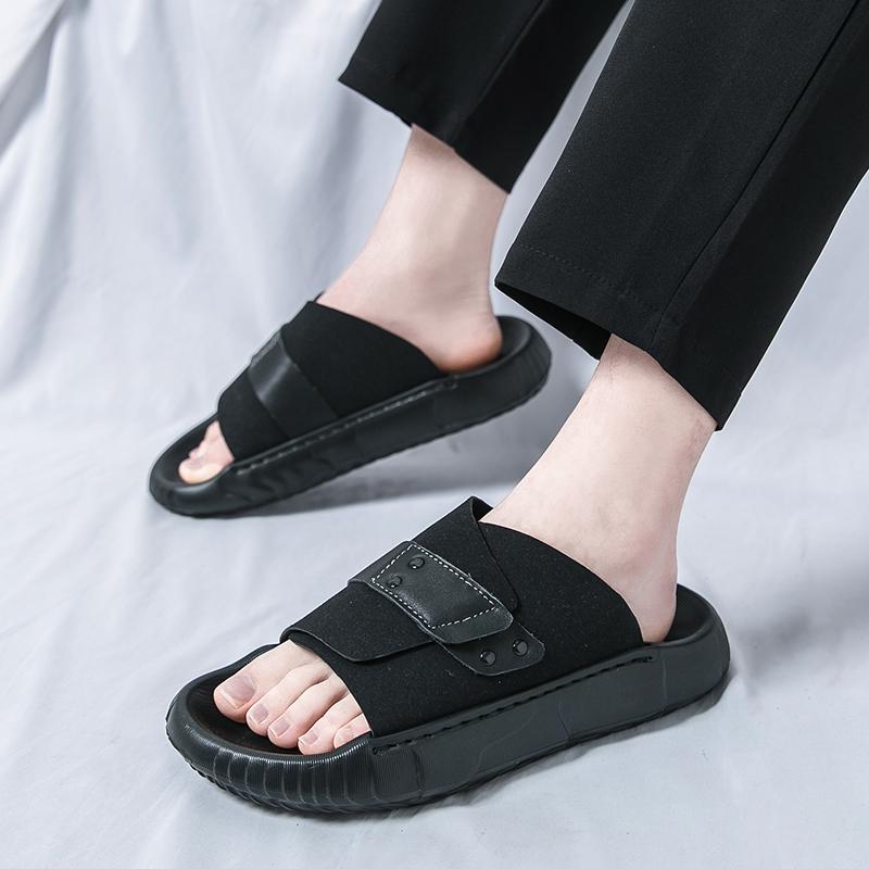Fashion Summer Beach Shoes Men Flat Heel One Foot Lightweight Comfortable Fashionable Slippers Outdoor Business Sandals Men Sizes 38-45