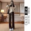 European Cotton Lint Wide-leg Pants Women's Spring and Autumn New High-waisted Straight-leg Pants Loose and Thin Casual Yamamoto Pants