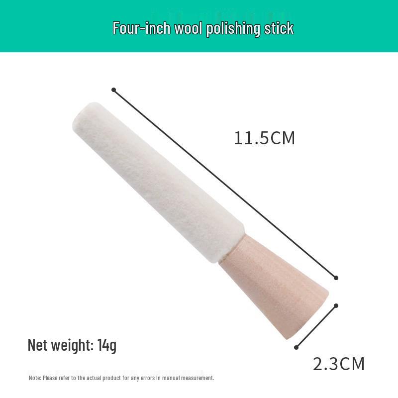3-Inch Gold & Silver Jewelry Polishing Stick - Flocked, Mirror Surface Wool Stick for Inner Bracelet Polishing