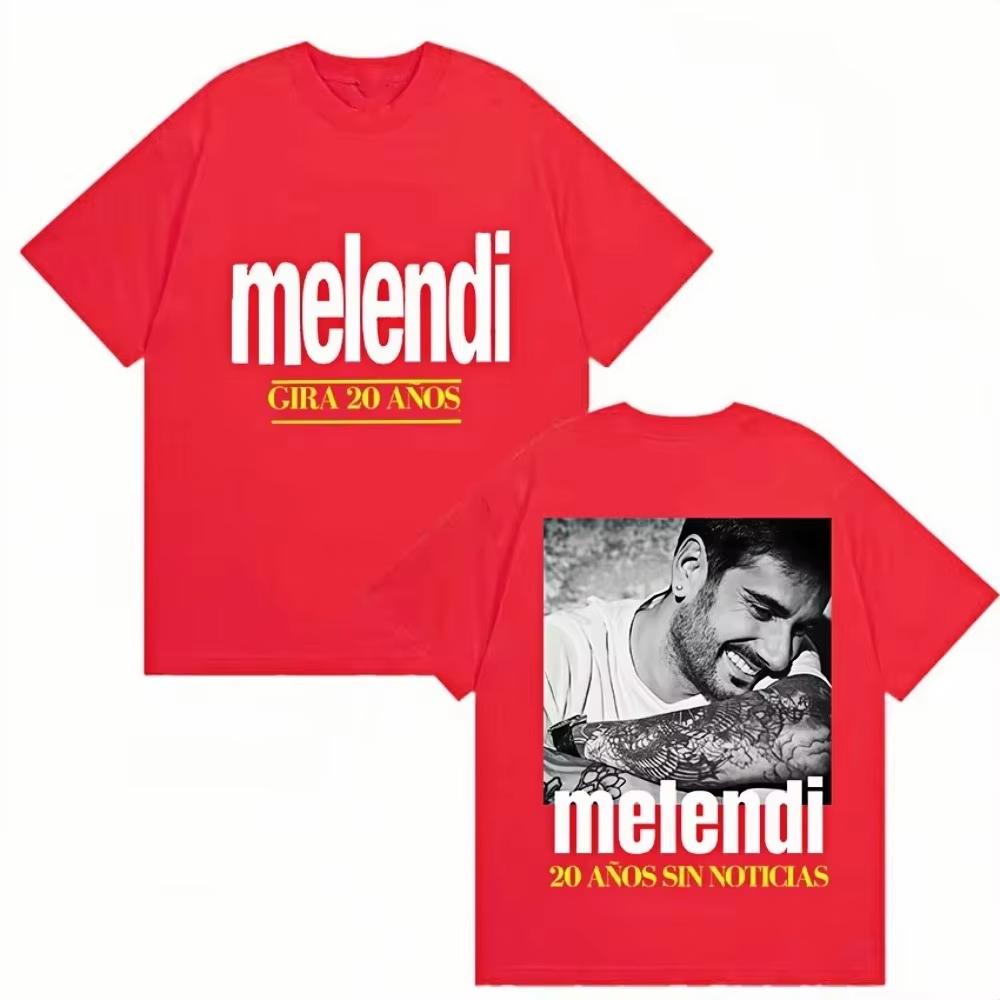 

2026 Rapper Melendi Tour Album Graphic T Shirt Mens Retro High Quality Cotton Tshirts Hip Hop Clothing Tshirt Streetwear 4XL