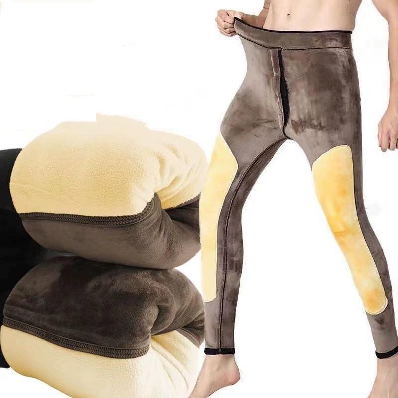 -30° Hiver Épais Garder au Chaud Long Pantalon en Laine et Peau de Mouton Pièce Unique en Fourrure Hommes et Femmes Taille Haute Pantalon Doublé de Laine