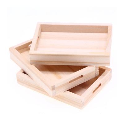 Miniature Wooden Dollhouse Food and Dessert Tray for Dining Table Scene