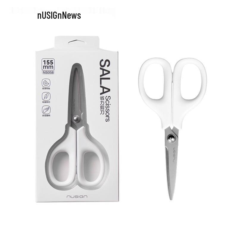 Deli NS058 Effort-Saving Round-Head Scissors for Home, Student, and Child Safety - Portable Craft Scissors Glaze Black