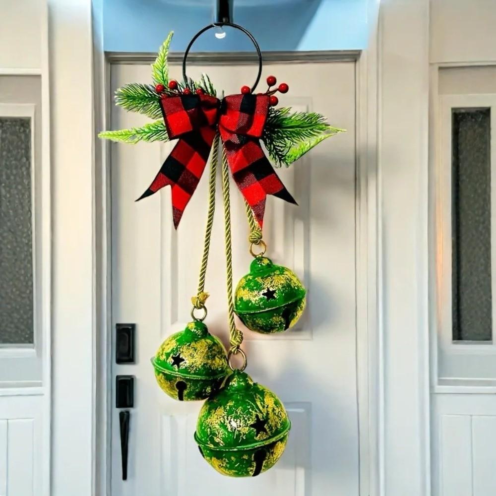 Jingle Bells Xmas Tree Hangings Pendant Bow Holiday Decor Exquisite Xmas Bell Decorations  Wall