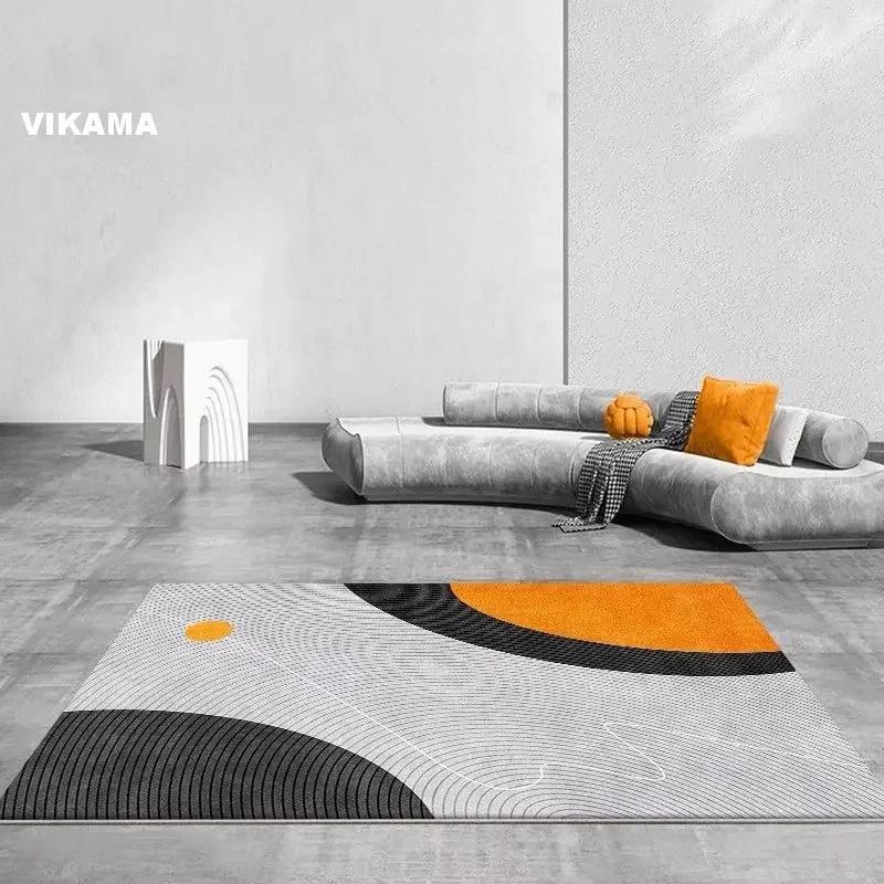 Nordischer Schlichter Kristall-Samt Teppich Wohnzimmer Schmutzabweisend Schlafzimmer Sofa Couchtisch Matte Schlafzimmer Bettseite Rutschfeste Matte