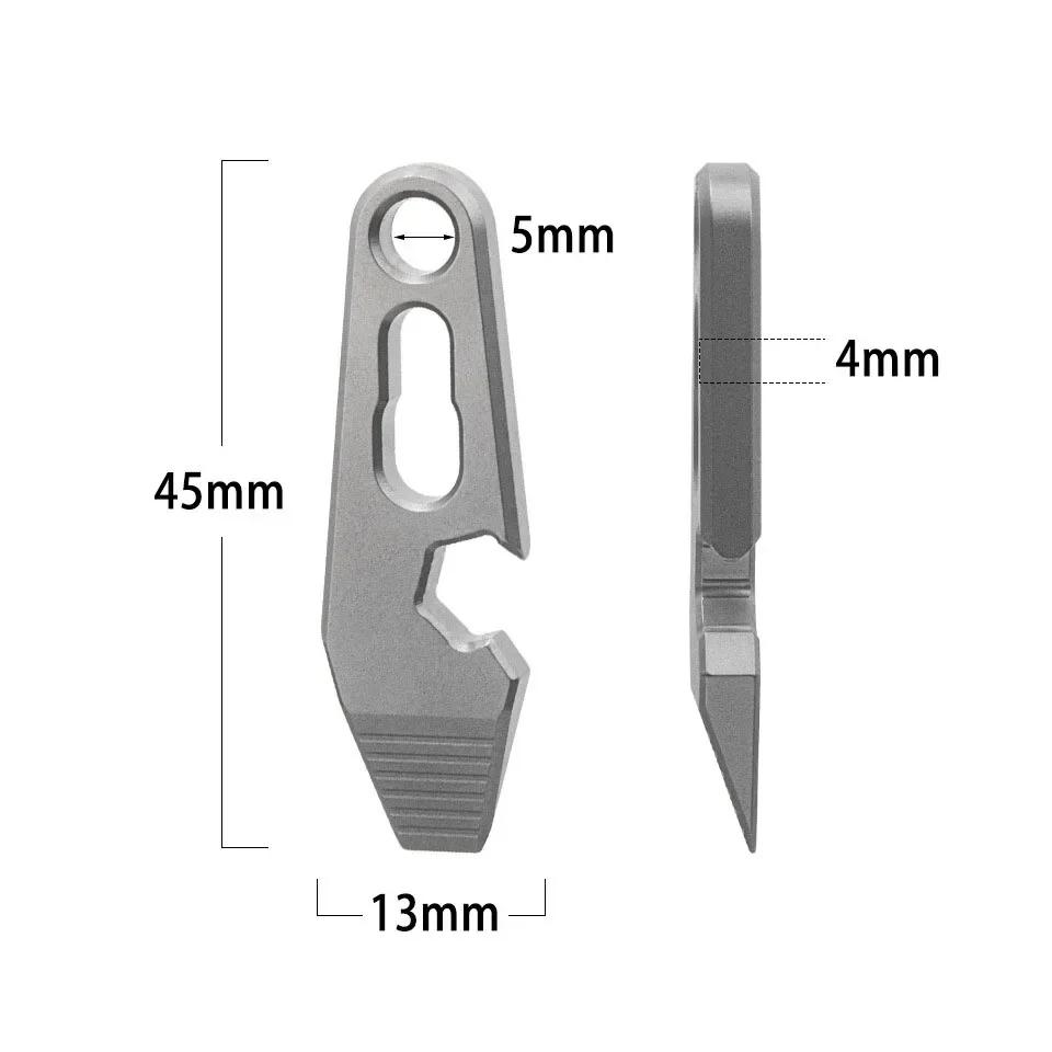 Mini Titanium Alloy Crowbar Keychain Pendant EDC Multi-function Open Delivery Gadget External Hex Wrench Bottle Opener Tool