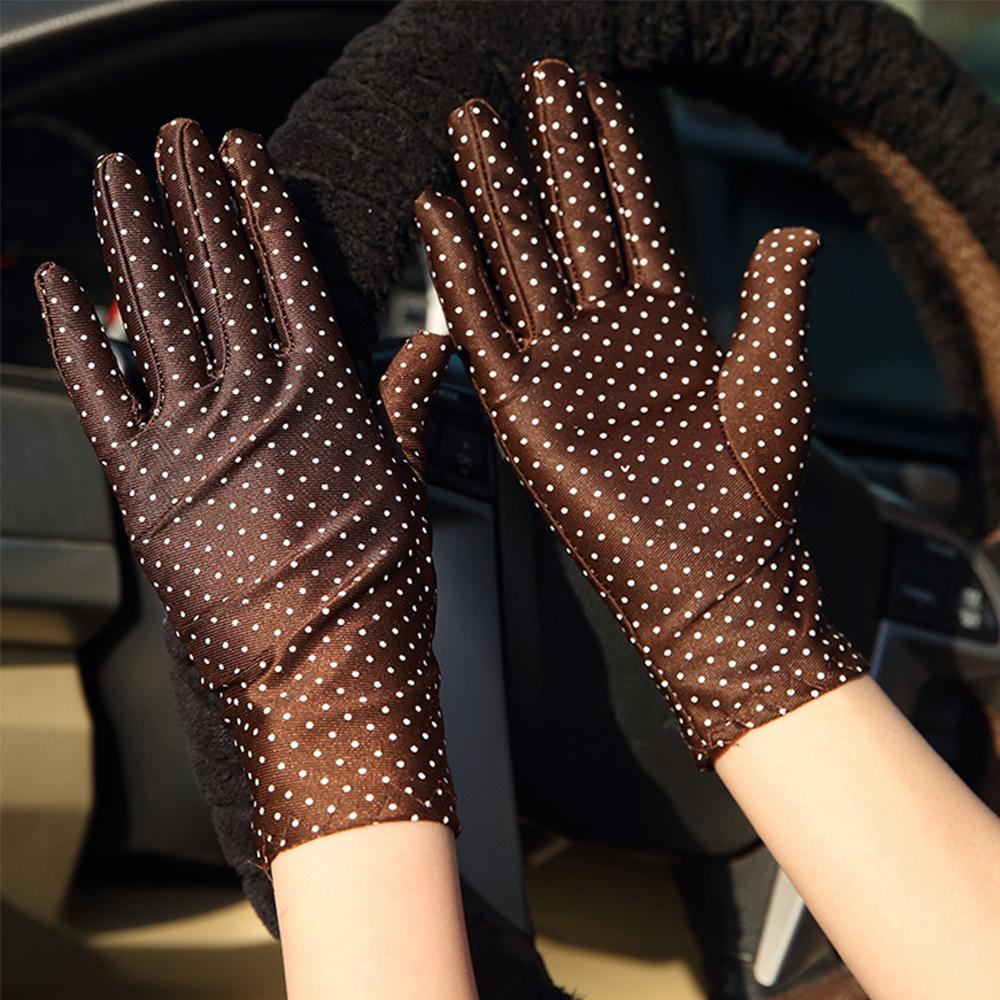 Fashion Thin Elastic Spandex Anti-UV Spring Driving Gloves Dots Gloves Women Gloves Sunscreen