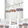 Portable Round Clothes Drying Rack With Multiple Clips Ideal For Indoor Use